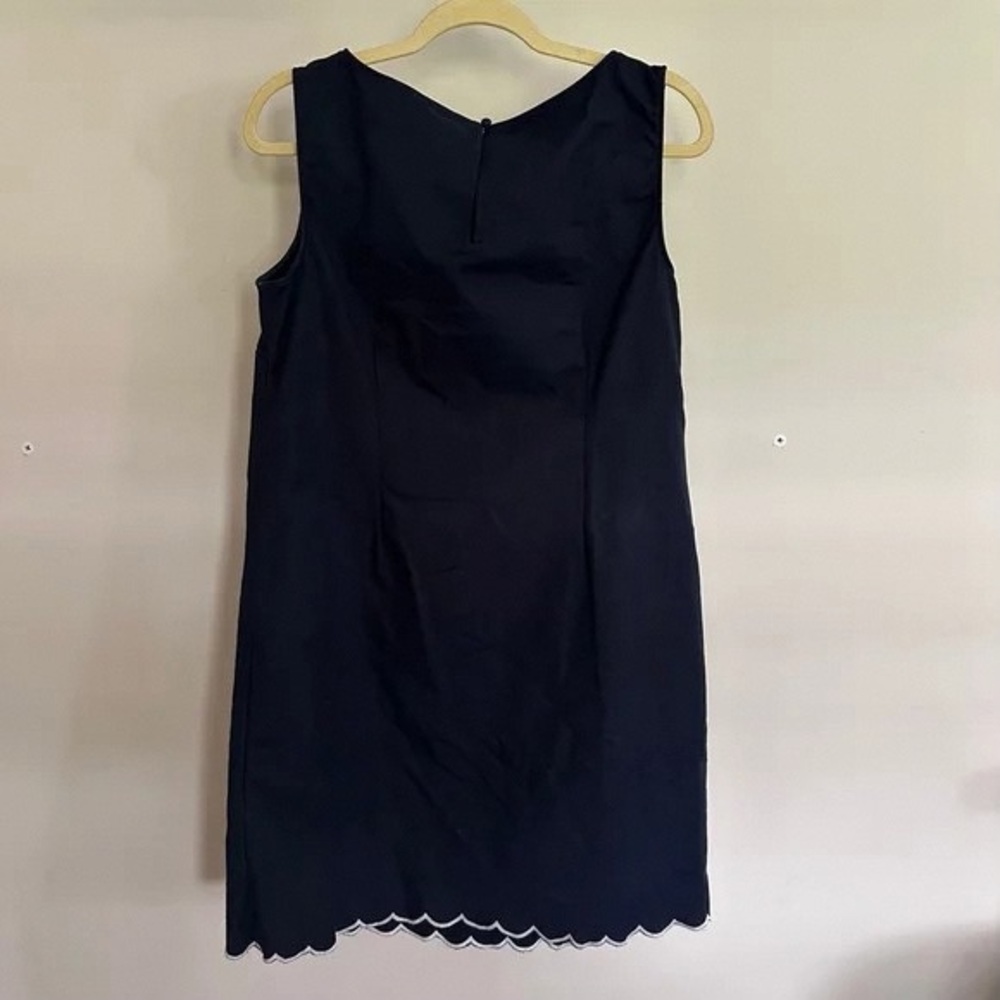 Ann Taylor Black Mini Dress with Scalloped Hem